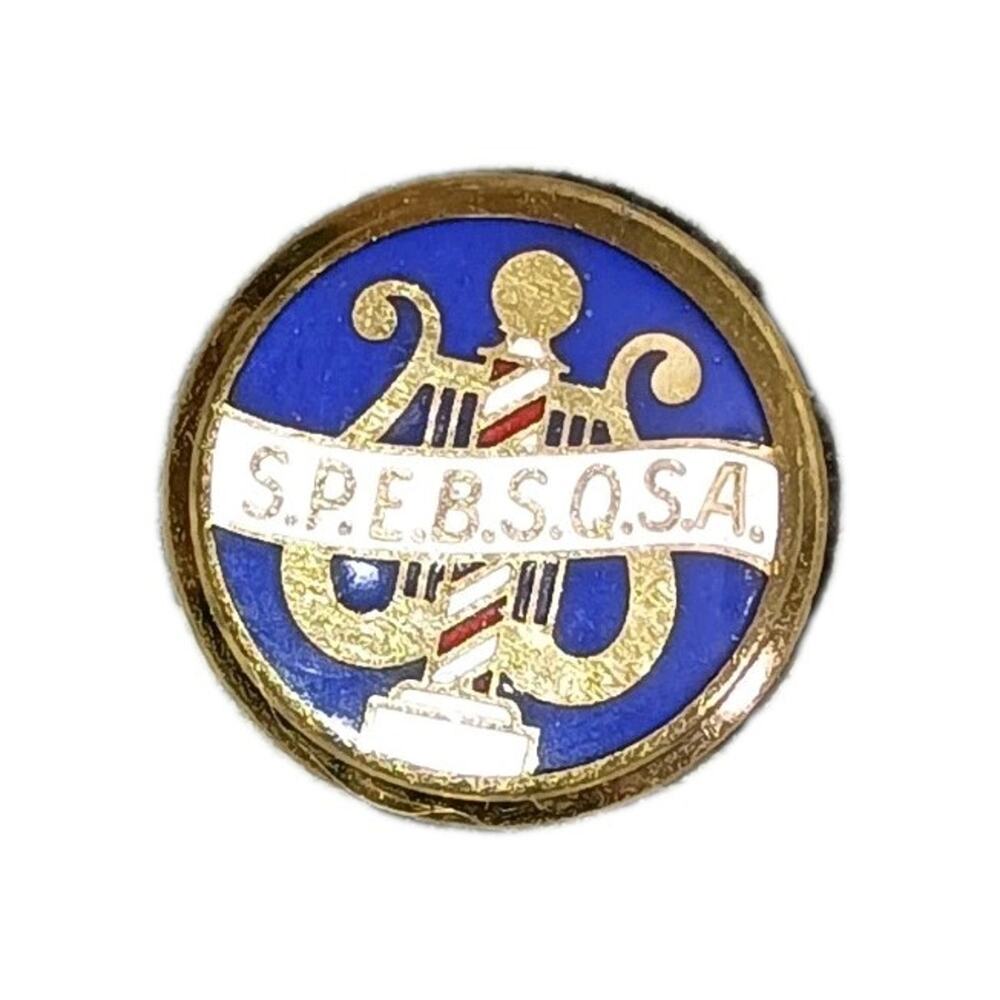 Vintage Barbershop Quartet Society S.P.E.B.S.Q.S.A. Lapel Pin Pinback Tie Tac